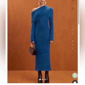 Cult Gaia Elegant Blue Knit Dress